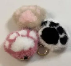 肉球 可愛い ふわふわ にゃんこ 手 キーホルダー まとめ 3点