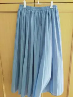 サマンサモスモス　ボイル柄アソートプリーツスカート　ブルー