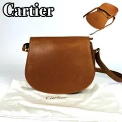 【中古美品】カルティエ　マストライン　ショルダーバッグ　2way　ゴールド金具