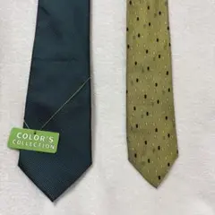 【新品未使用】シルク100% 日本製グリーン ネクタイ　ビジネス　おまとめ
