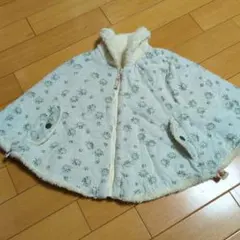 ベビーポンチョ フリース 花柄 95cm以下