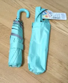 【新品未使用】ミントグリーン 晴雨兼用折り畳み傘 UVカット 55cm