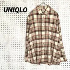 UNIQLO チェックシャツ（XL）コットン100％ ピンク系 オーバーサイズ