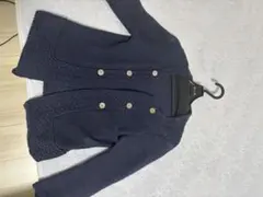 ネイビー ジャケット風ニットカーディガン