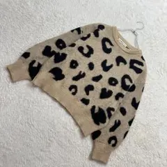 ☆キューティーブロンド【F】茶色系 アニマル柄 レオパード 長袖ニットおしゃれ