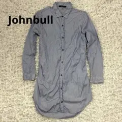ジョンブルJohnbullシャーリングストライプシャツM青白ストライプのサムネイル