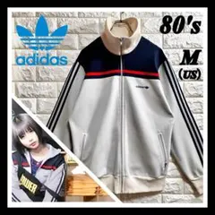 ◆あのちゃん着用／同型同色／美品◆ 80s アディダス ジャージ 灰×紺×赤 Ⅳ