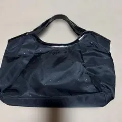 ※agnes b. アニエスべー】ナイロンドット柄ハンドバッグ 黒　値下げ中