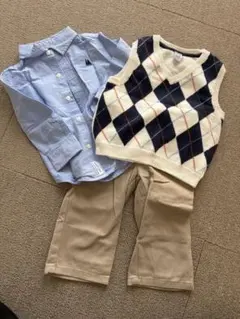 フォーマルキッズ服セット（ベスト・シャツ・パンツ） 12ヶ月〜18ヶ月