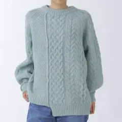 未使用【シンゾーン THE SHINZONE】 ケーブル ニット　ミントグリーン