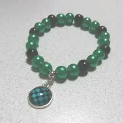 新品未使用 ☆ 鬼滅の刃風 和柄ブレスレット  竈門炭治郎