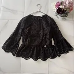 BLUMARINE レース　ブラウス　フリル　七分袖トップス　38