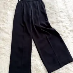 美品　PLST プラステ　ワイドスラックス　サイドファスナー Sサイズ　ネイビー