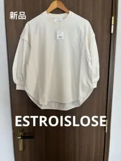 新品タグ付 エストゥロワルーズ 天竺 パフスリーブ Tシャツ キナリ　フリー