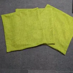 クッションカバー 3枚セット ライムグリーン 45cm×45cm