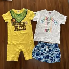 美品⭐️BAPE KIDSロンパース ベビー服 3点セット80cmのサムネイル