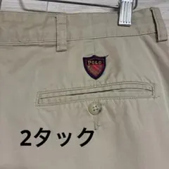 【ポロゴルフ】90s ラルフローレン 2タック ポロチノ ベージュ W36のサムネイル
