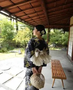 【utatane×Acka.】浴衣セット 菖蒲と糸菊 utatane utatane×Acka. 浴衣4点セット 菖蒲と糸菊 white（lame