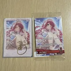 さくらみこ 箔押し複製サイン入りチェキ風ブロマイド ホロカカード2点セット
