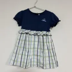Bebe 半袖チェックワンピース100㎝　女の子
