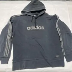 万国旗　90s アディダス　パーカー　フェード　ブラック　L 常田大希　短丈