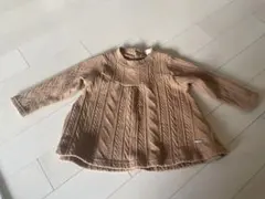 petit main ベージュ ケーブルニット 100