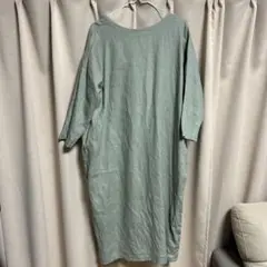 ハンドメイド　リネンロングワンピース