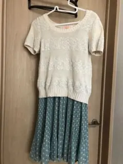 MINIMUM  ミニマム  ドット柄 ワンピース サマー ニット付 M