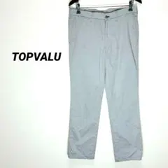 4974U○トップバリュ メンズストレート・テーパードパンツ グレー シンプルのサムネイル