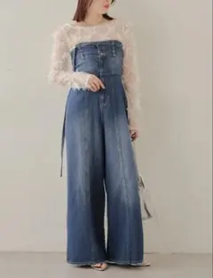 【メルカリ市期間限定】Chico ❤︎ デニムベアワイドコンビネゾンのサムネイル