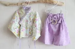 【 SweetMommy 】 袴ロンパース 50-70 ラベンダー ベビー袴