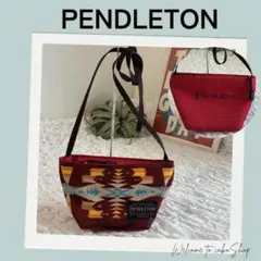 美品》ペンドルトン ミニショルダーバッグ　ネイティブ柄　赤系　軽量のサムネイル