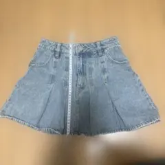 デニムプリーツミニスカート