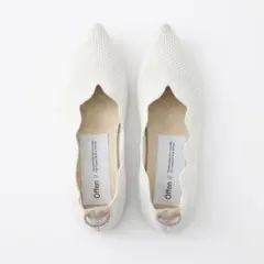 極美品】Öffen オッフェン ポインテッド スカラップ パンプス 白 39