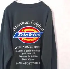 Dickies 刺繍ロゴ バックプリント ロンT 緑 L相当 Mのサムネイル