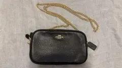 COACH ショルダーバッグ ブラック ゴールドチェーン