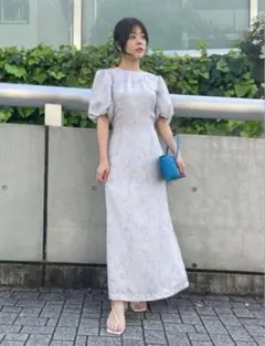 新品タグ付き　フレイアイディー　フラワー　ジャガード　ワンピース　1 ラベンダー