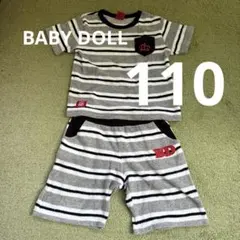 BABYDOLL ボーダー セットアップ Tシャツ ハーフパンツ　110
