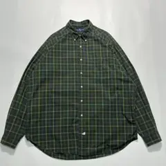 90s ラルフローレン 長袖ボタンダウンシャツ XL チェック ＊6337
