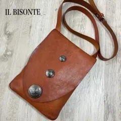 IL BISONTE イルビゾンテ レザー ショルダーバッグ コンチョ