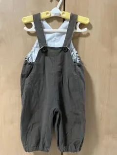 ダークブラウン サロペットロンパース