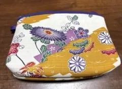 花柄 和風ポーチ 約16cm x 12cm
