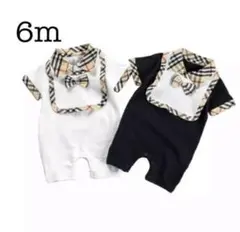 ロンパース♡チェック柄 スタイ付き 海外インポート