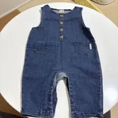 【美品】petit main デニムロンパース 70cm