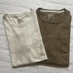 無印良品 MUJI ポケット付き 太番手コットンTシャツ 2枚セット　Lサイズのサムネイル