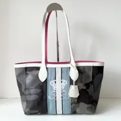 まだまだ使える❤︎ ADMJ カモフラ 迷彩 トートバッグ にクラウン 刺繍 A4のサムネイル