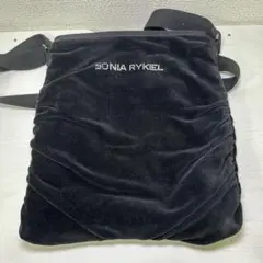ソニアリキエル ショルダーバッグ ベロア ラインストーン ギャザー 黒 Y2Kのサムネイル