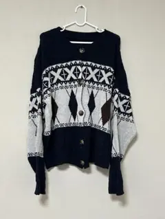 幾何学模様 ニットカーディガン　カーディガン　shein