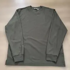 エアリズムコットンクルーTシャツ 長袖 ユニクロU オリーブ Lサイズ
