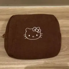 本日限定価格！韓国限定　キティコーデュロイポーチ　大サイズ